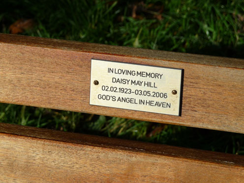 Daisy's Memorial Bench Plaque