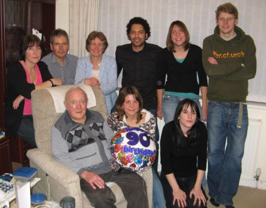Fred and family on his 90th birthday