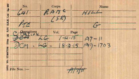 George's Medal Record Card - DCM